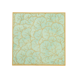 Gilded Majolica Celadon Paper Cocktail Napkins