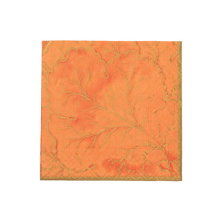 Gilded Majolica Coral Paper Cocktail Napkins
