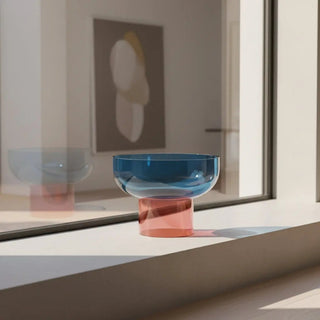 Tip Top Glass Bowl, Blue and Pink X-Large