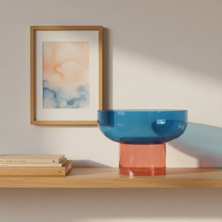 Tip Top Glass Bowl, Blue and Pink X-Large