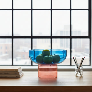 Tip Top Glass Bowl, Blue and Pink X-Large