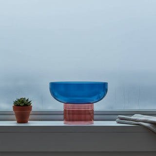 Tip Top Glass Bowl, Blue and Pink X-Large