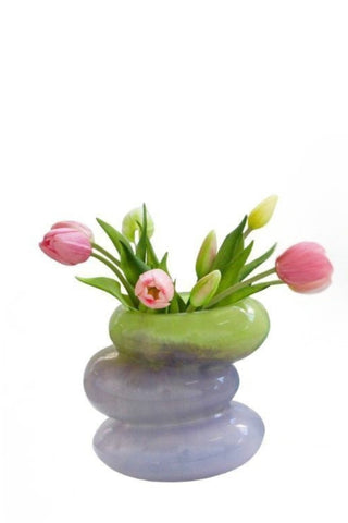 Swirl Glass Vase, Lime Medium