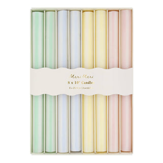 Pastel Striped Table Candles