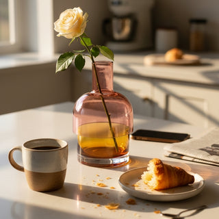 Flip Reverse Glass Vase, Pink and Yellow Medium