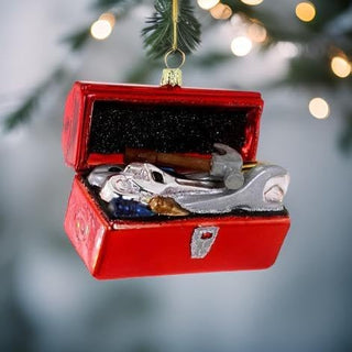 Tool Box Glass Ornament