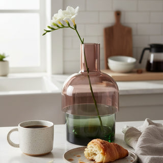 Flip Reverse Glass Vase, Gray and Pink X-Large