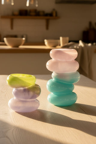 Swirl Glass Vase, Aqua Large