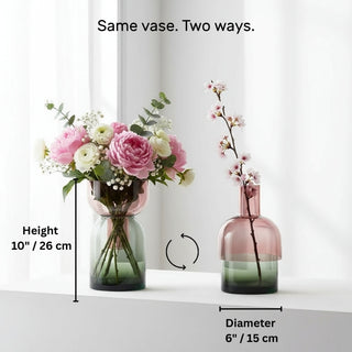 Flip Reverse Glass Vase, Gray and Pink X-Large