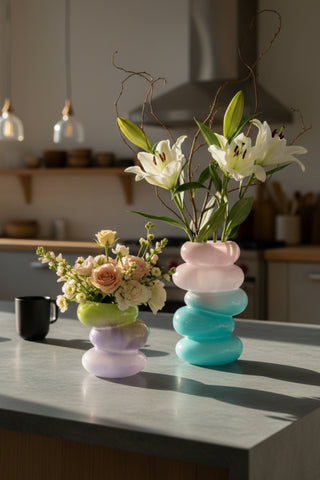 Swirl Glass Vase, Aqua Large