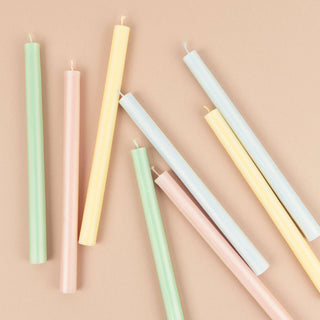 Pastel Striped Table Candles