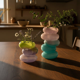 Swirl Glass Vase, Aqua Large