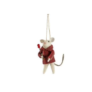 Mouse Wearing Red Plaid Jacket Ornament