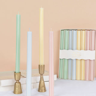 Pastel Striped Table Candles