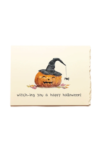 Witch-ing You a Happy Halloween Greeting Card