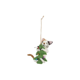 Cat Hugging Christmas Tree Ornament