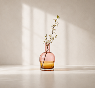 Flip Reverse Glass Vase, Pink and Yellow Medium