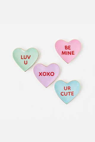 Conversation Candy Heart Trinket Dish