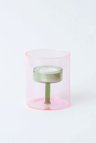 Duo Tone Glass Tealight Holder