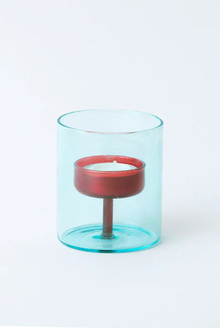 Duo Tone Glass Tealight Holder