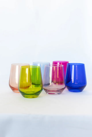 Estelle Colored Wine Stemless | Set of 6