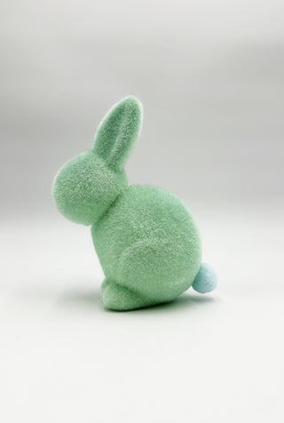 Flocked Pastel Seated Bunny