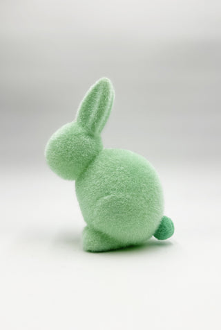 Flocked Pastel Seated Bunny