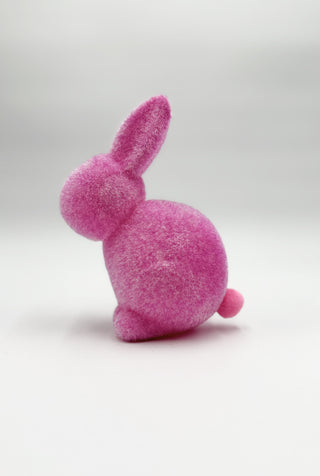 Flocked Pastel Seated Bunny