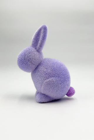 Flocked Pastel Seated Bunny