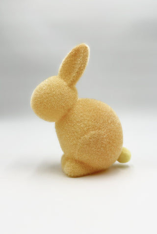 Flocked Pastel Seated Bunny