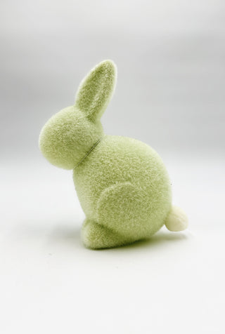 Flocked Pastel Seated Bunny