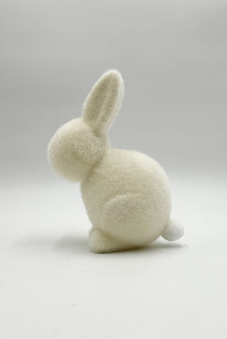 Flocked Pastel Seated Bunny