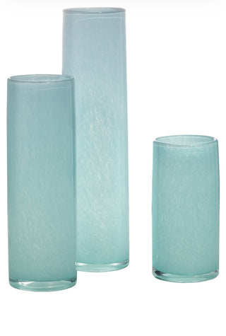 Gwendolyn Hand Blown Vases, Blue (Set of 3)