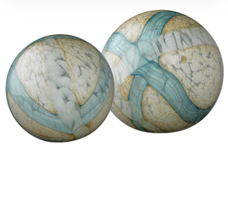 Cosmos Glass Spheres, Pale Blue (Set of 2)