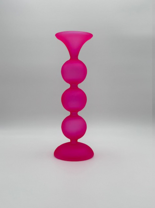Frosted Pillar Candle Holders