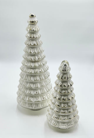 White Glass Tree, Set of 2