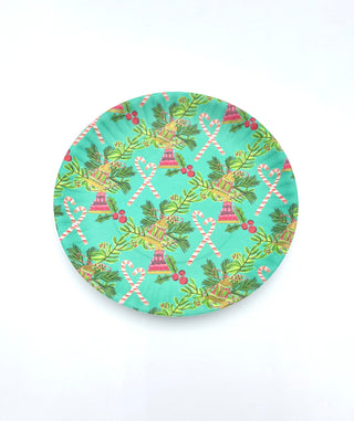 Vintage Christmas Pattern "Paper" Plate, Set of 4