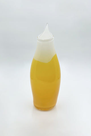 Jackknife Vase Yellow/White (Narrow Opening)