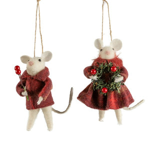 Mouse Wearing Red Plaid Skirt Ornament
