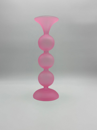 Frosted Pillar Candle Holders