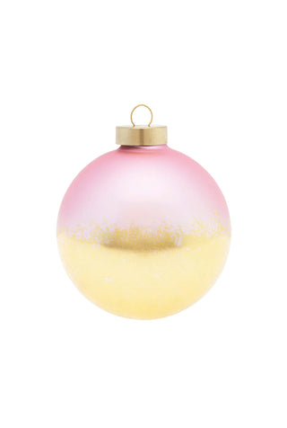 Pink Round with Gold Foil Ornament