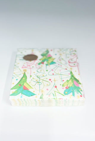 Pop Christmas Paper Linen Cocktail Napkins