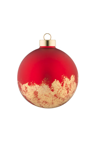 Red & Gold Speckled Foiled Round Ornament