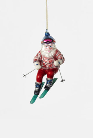 Santa Skier Ornament