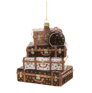 Stacked Luxury Luggage Ornament