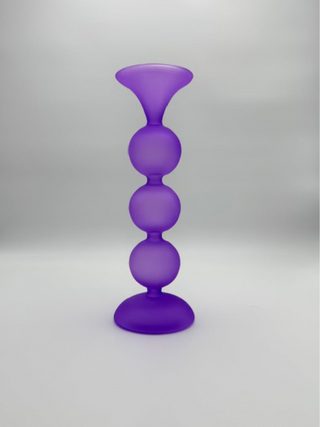 Frosted Pillar Candle Holders