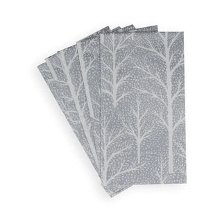Winter Trees Silver & White Paper Guest Towel Napkins