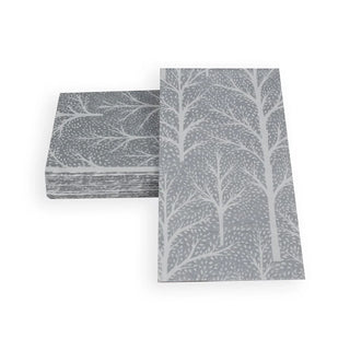 Winter Trees Silver & White Paper Guest Towel Napkins