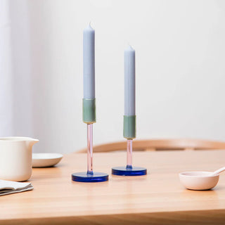 Duo Tone Medium Glass Candlesticks