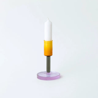 Duo Tone Medium Glass Candlesticks
